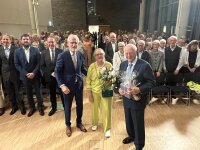 Ehrung für Gründungsmitglied und Ehrenvorsitzenden Christian Peter Kotz und Ehefrau Ursel; Foto: Torsten Sülzer