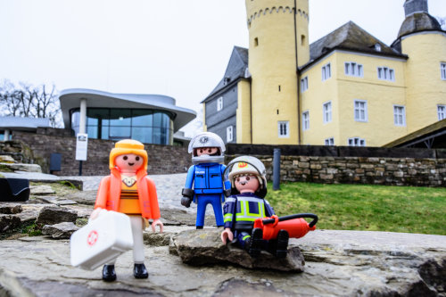 Die spannende Themenwelt rund um Feuerwehr, Rettungsdienst und Polizei erwartet kleine und große Besucherinnen und Besucher auf Schloss Homburg. (Foto: Oliver Kolken)