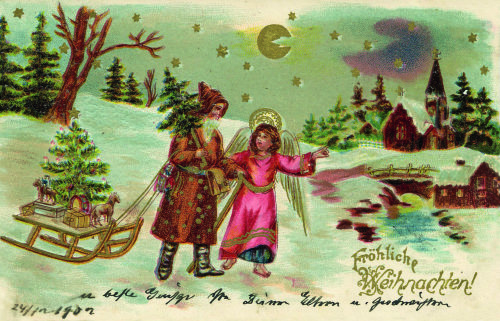 Weihnachtskarte: nach einer historischen Postkarte, versandt 24.12.1902. ( Sammlung Museum Schloss Homburg)