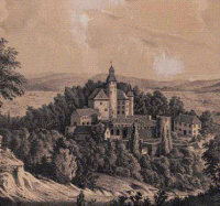 Lithografie "Schloss Homburg", um 1850
